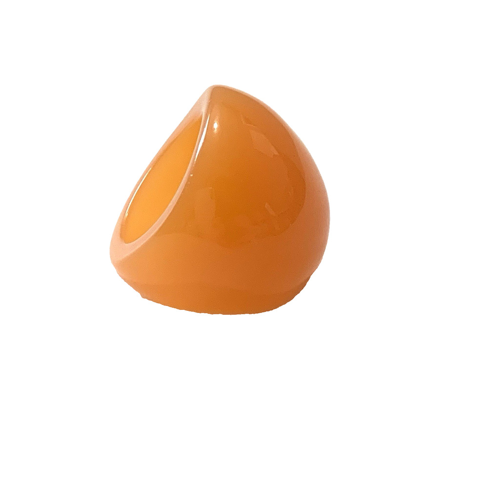Apricot Orange Acrylic Resin Dome Statement Ring Size 7.5 Chunky Mod Boho